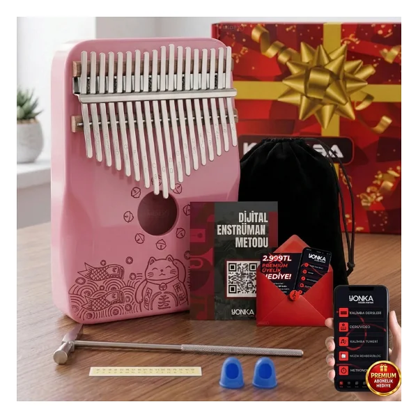 Midex KLX-456 Hakiki Maun Ağacı 17 Çelik Tuşlu Kalimba - Görsel 8