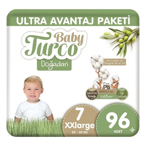 Baby Turco Doğadan 7 Numara XX Large 96'lı Bebek Bezi - Görsel 2