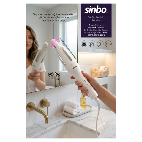 Sinbo SHD-1728 Otomatik Saç Maşası - Görsel 2