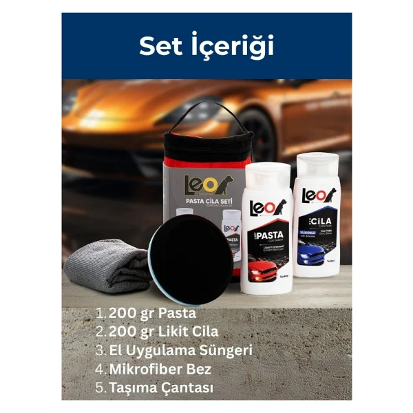 Befar Leo Pasta Cila Seti - Çizik Giderici & Parlatıcı - El Uygulamasına Uygun Komple Bakım Seti - Görsel 2