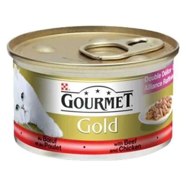 Gourmet Gold Çifte Lezzet Sığır Etli ve Tavuklu 85 gr Yetişkin Konserve Kedi Maması - Görsel 8