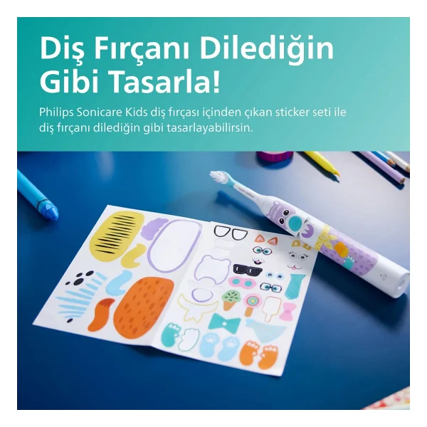 Philips Sonicare Kids HX3601/01 Evcil Hayvan Tasarımı Şarjlı Diş Fırçası - Görsel 5