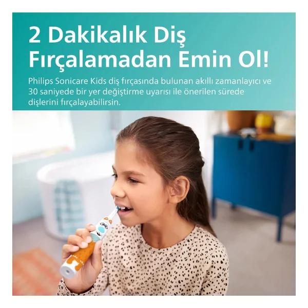 Philips Sonicare Kids HX3601/01 Evcil Hayvan Tasarımı Şarjlı Diş Fırçası - Görsel 6