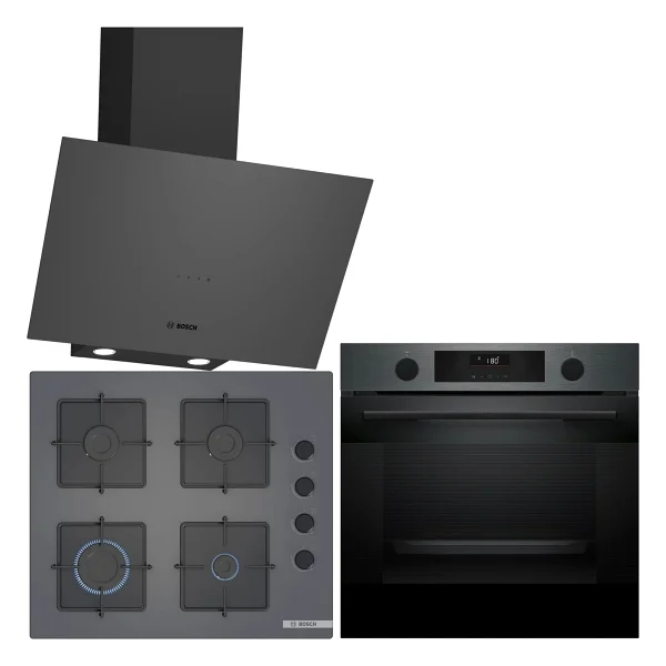 Bosch Black Inox / Antrasit Gri / Gri Ankastre Set HUA736EG0T-POP6C9P31O-DWK64PJ70T - Görsel 5