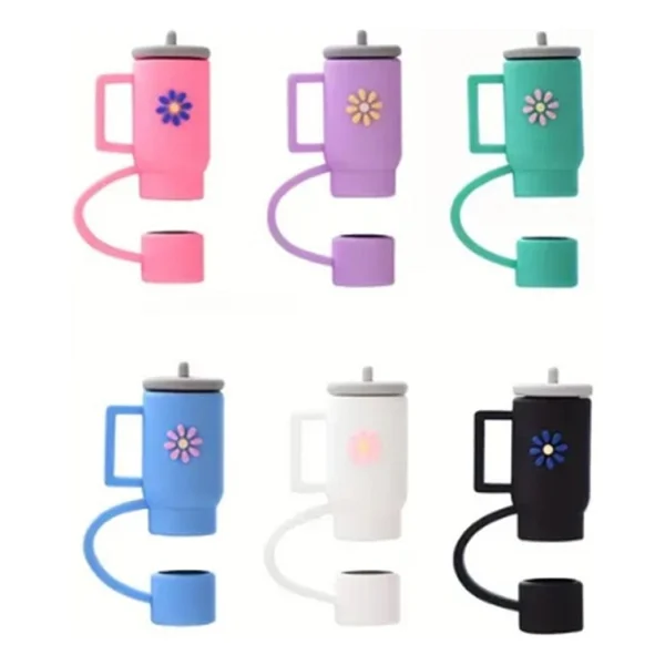 Belirtilmemiş Stanley Termos Uyumlu Stanley Pipet Tıpası Quencher Pipet Tıpası Çiçek Detaylı Pipet Tıpası - Pembe - Görsel 7