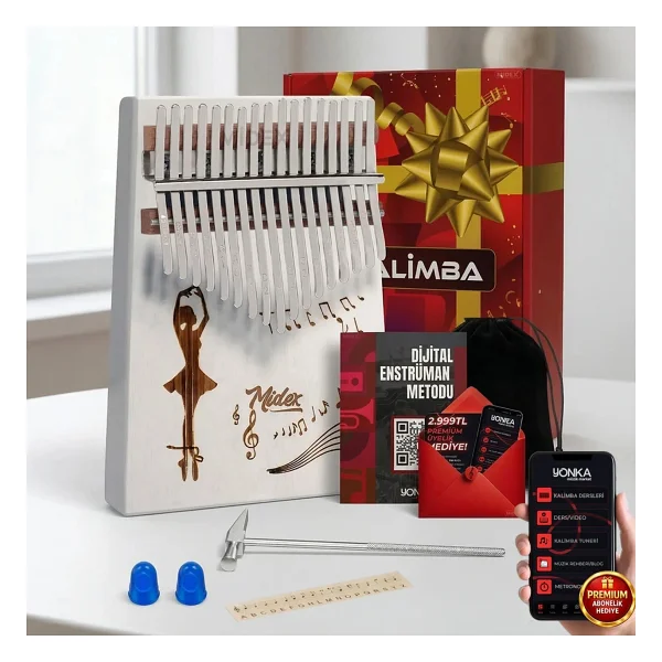Midex KLX-456 Hakiki Maun Ağacı 17 Çelik Tuşlu Kalimba - Görsel 4
