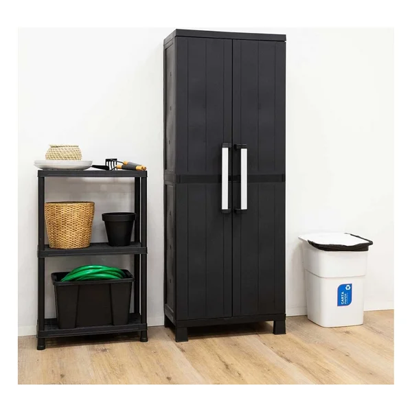 Evinizin Atölyesi 3 Raflı ve Uzun Bölmeli, Bahçe Dolabı, Balkon Dolabı, Plastik Dolap 65X37X173 - Görsel 5