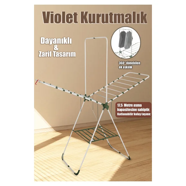 Perilla 17042 Çamaşır Kurutmalığı Kurutma Askısı Metal Kurutmalık - Görsel 7