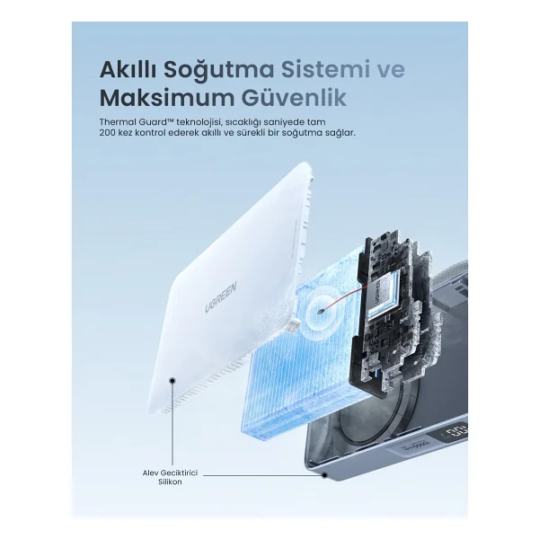 Ugreen MagFlow 10000 mAh Hızlı Şarj MagSafe Powerbank - Görsel 8