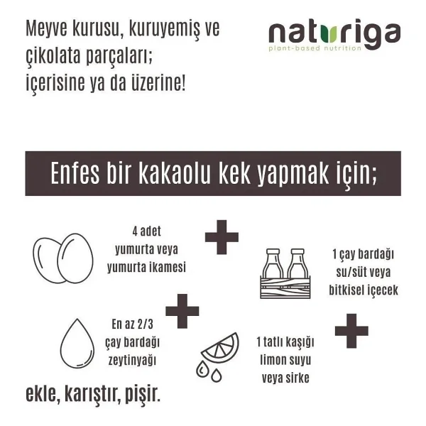 Naturiga Kakaolu Kek ve Muffin Karışımı 260 gr - Görsel 3