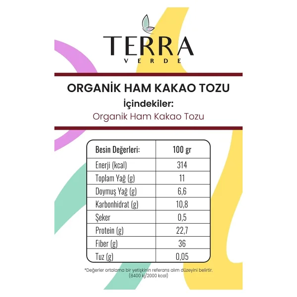 Terra Verde Organik Ham Kakao Tozu 140 gr - Görsel 2