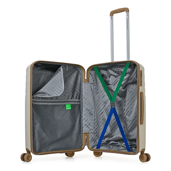 Benetton BNT8010 Polipropilen Bej Orta Boy Valiz - Görsel 5