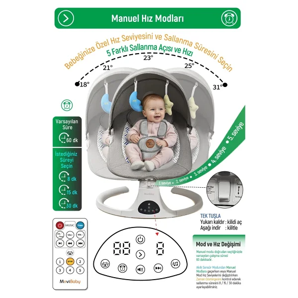 Livenzi Movibaby Hareket Sensörlü Otomatik Ana Kucağı - Görsel 4