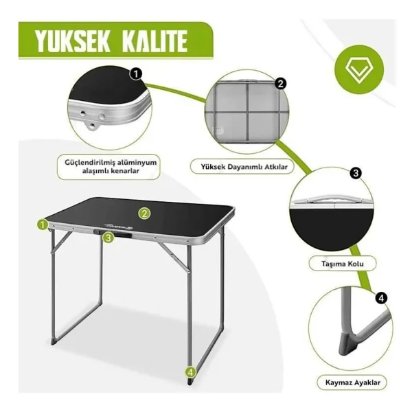 Madfox Zenith Katlanır Kamp Masası SİYAH - Görsel 6