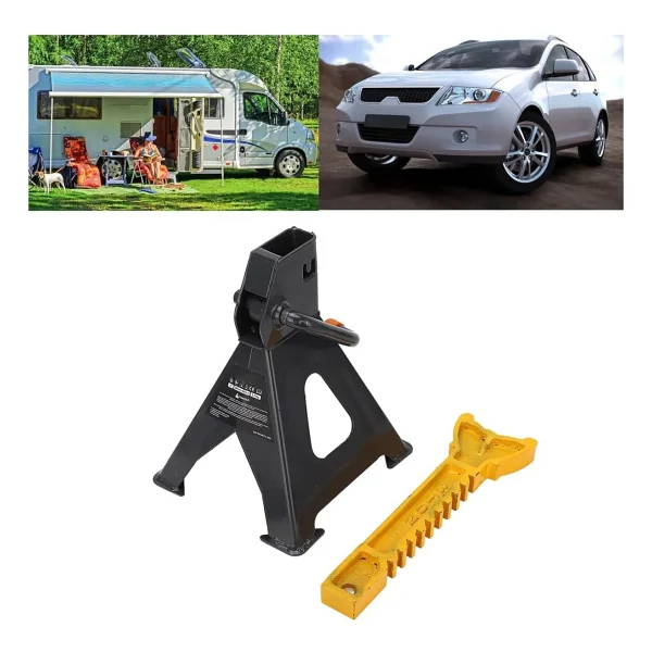 Moonshop Pro Alman 3Ton-3000Kg Kaymaz Kilitleme Özelikli Korumalı 3 Ton Kriko Standı Araç Altı Sehpa 2 Li Set - Görsel 9