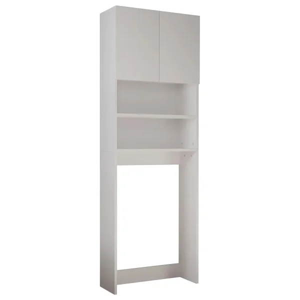 Plato Çamaşır Makinesi Dolabı 4 Raflı 2 Kapaklı Çamaşır Makinesi Dolabı Banyo Dolabı - Beyaz - Görsel 5