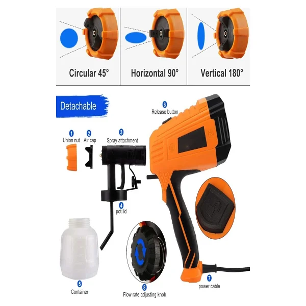 Profesyonel 950 W Sx 6606 Elektrikli Sprey Boya Püskürtme Tabancası Dezenfektan Ilaçlama Makinesi - Görsel 4