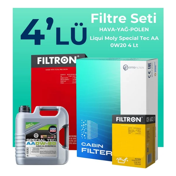 Filtron Honda City 1.5 Benzin Filtre Bakım Seti Liqui Moly Motor Yağlı (2021-2024) 4 Lü - Görsel 2