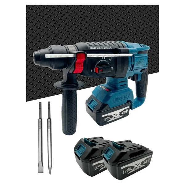 MOONSHOP Şarjlı Çift Akülü Darbeli Kırıcı Delici Hilti Kömürsüz Motor 2-26 Mm 2 Yıl Garantili Ürün. - Görsel 2