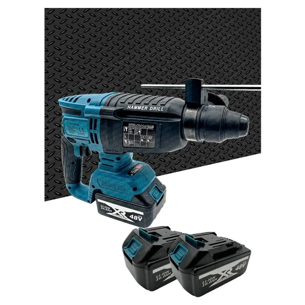 MOONSHOP Şarjlı Çift Akülü Darbeli Kırıcı Delici Hilti Kömürsüz Motor 2-26 Mm 2 Yıl Garantili Ürün. - Görsel 4