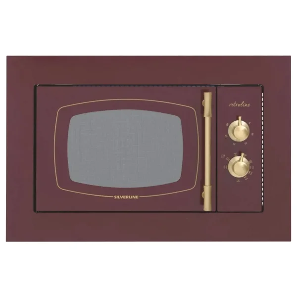 Silverline MW9033R02 Retro Bordo 20 lt Ankastre Mikrodalga Fırın - Görsel 3