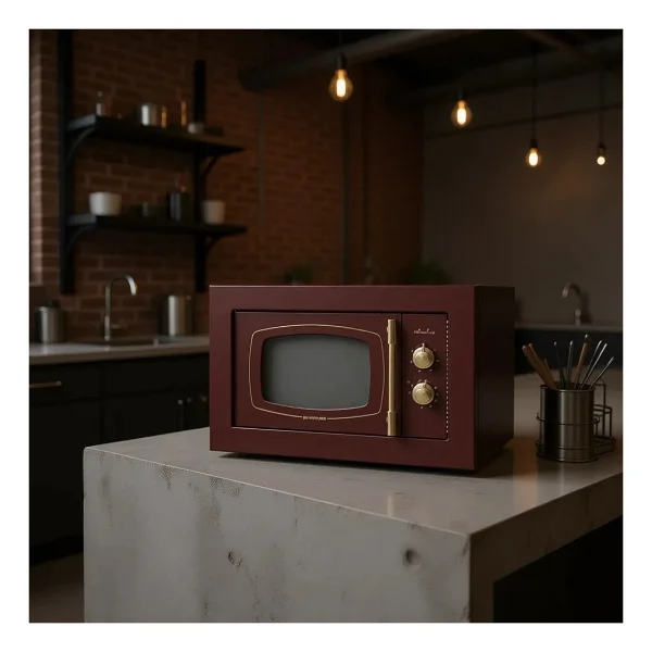 Silverline MW9033R02 Retro Bordo 20 lt Ankastre Mikrodalga Fırın - Görsel 6