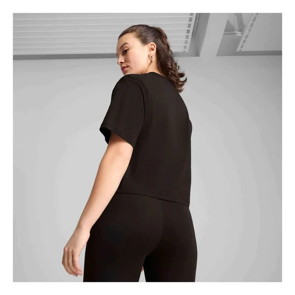 Puma Class Relaxed Crop 685030-01 Siyah Kısa Kollu Yuvarlak Yaka Kadın Tişört - Görsel 10