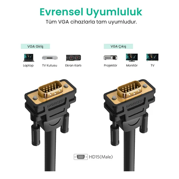 Ugreen 11632 5 m VGA Kablo - Görsel 7