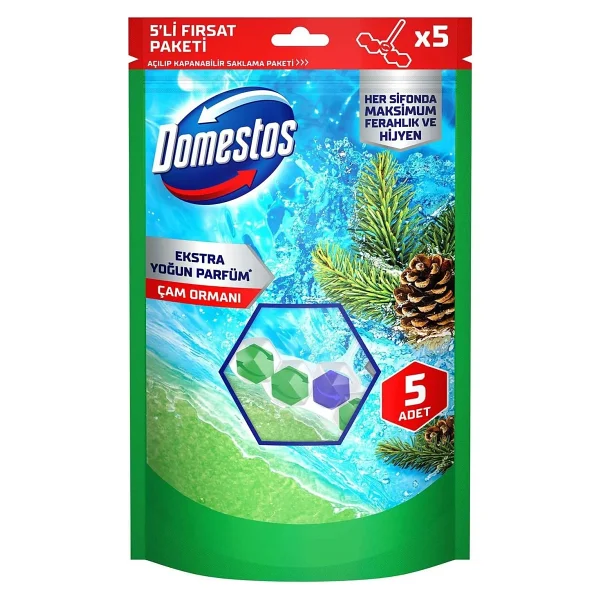 Domestos Tuvalet Bloğu Çam Ormanı 5'li Güç 250 G - Görsel 9