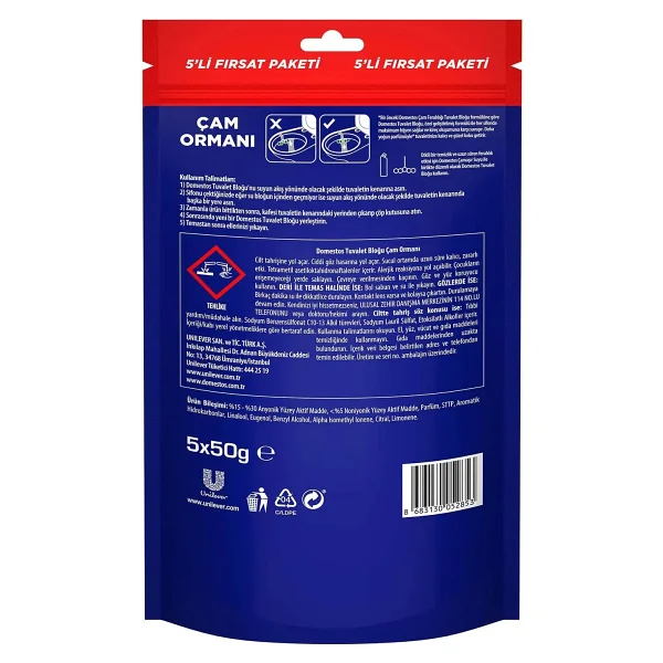 Domestos Tuvalet Bloğu Çam Ormanı 5'li Güç 250 G - Görsel 8