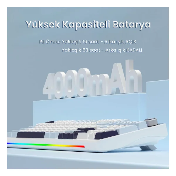 Aula S98 Pro Lacivert RGB %98 Star Vector Switch Kablolu/Kablosuz Mekanik Oyuncu Klavyesi - Görsel 8