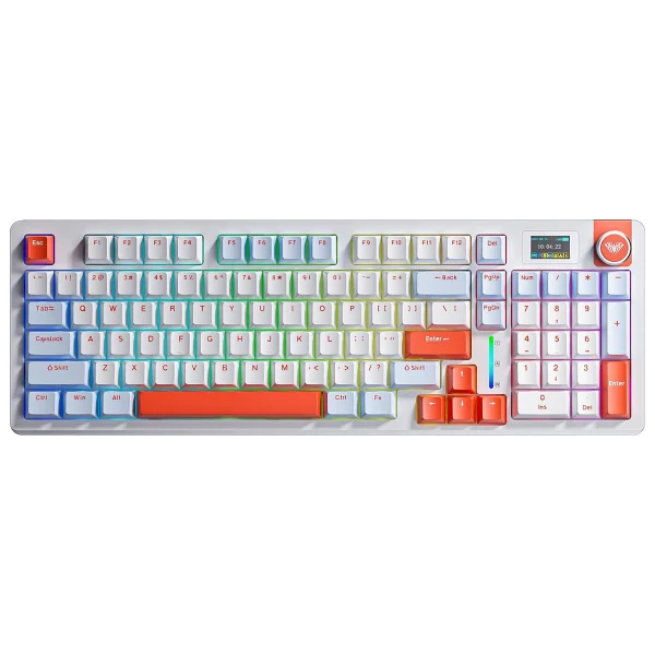 Aula S98 Pro Turuncu RGB %98 Star Vector Switch Kablolu/Kablosuz Mekanik Oyuncu Klavyesi - Görsel 9