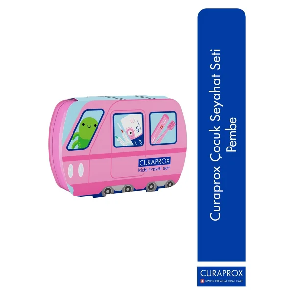 Curaprox Kids Travel Pembe Çocuk Seyahat Seti - Görsel 10