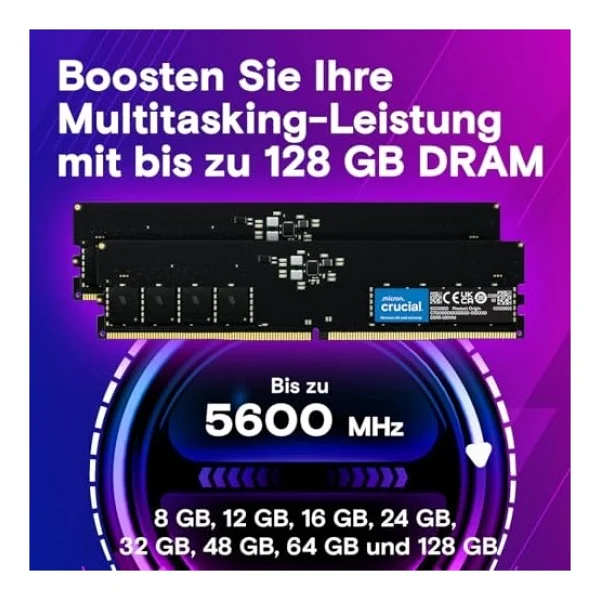 Crucial 16 GB (2X8) 5600 MHz CL46 CT2K8G56C46U5 DDR5 Ram - Görsel 3