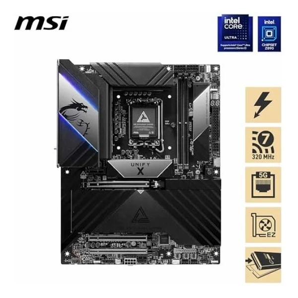 MSI Meg Z890 Unify-X Intel LGA1851 DDR5 ATX Anakart - Görsel 2