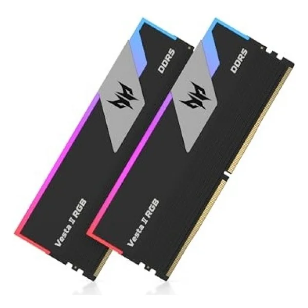 Acer Predator Vesta Iı Ddr5 Rgb Ram 32GB (16GBX2) CL36 6000MHZ'E Kadar - Intel Xmp 3.0 ve Amd Expo - Pc Bilgisayar Oyun Ram'i (Siyah) - Görsel 2