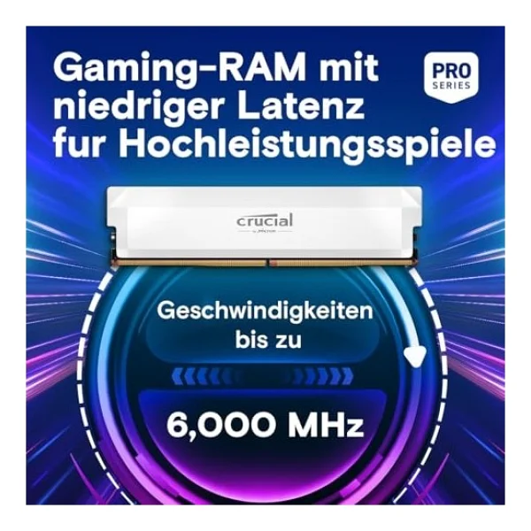 Crucial Pro 64 GB (2x32) 6000 MHz CL40 CP2K32G60C40U5W DDR5 Ram - Görsel 2