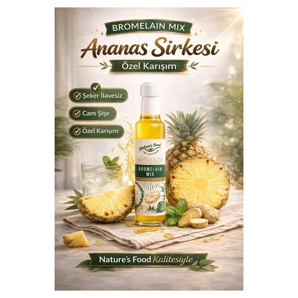 Nature's Food Bromelain Mix Şurubu , Detoks Sirkesi , Ananas sirkesi , 250 ml - Görsel 7