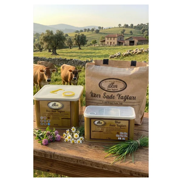 İlker Koyun Urfa Sade Yağ 2.5 kg Ghee Doğal Katkısız Saf Tereyağı Sarı Yağ Teneke Paket Pilavlık - 2,5 kg - Görsel 6