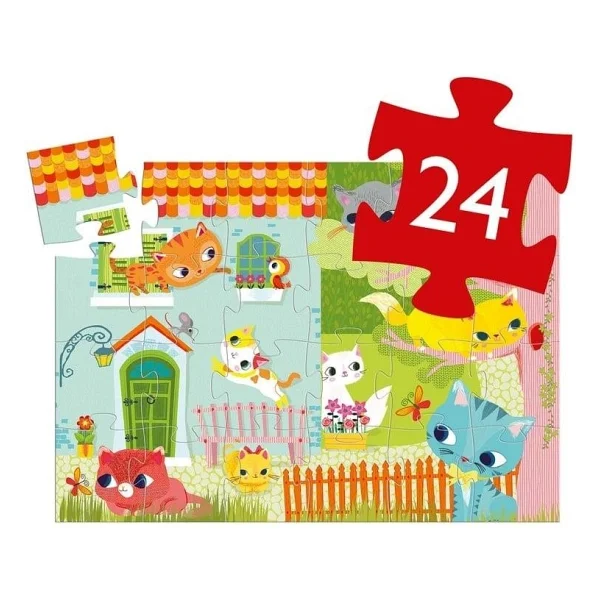 Djeco Dekoratif Puzzle 24 Parça Pachat and His Friends - Görsel 4