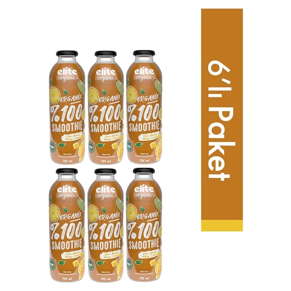 Elite Naturel 6'lı Organik %100 Smoothie Turuncu 700 ml - Görsel 3