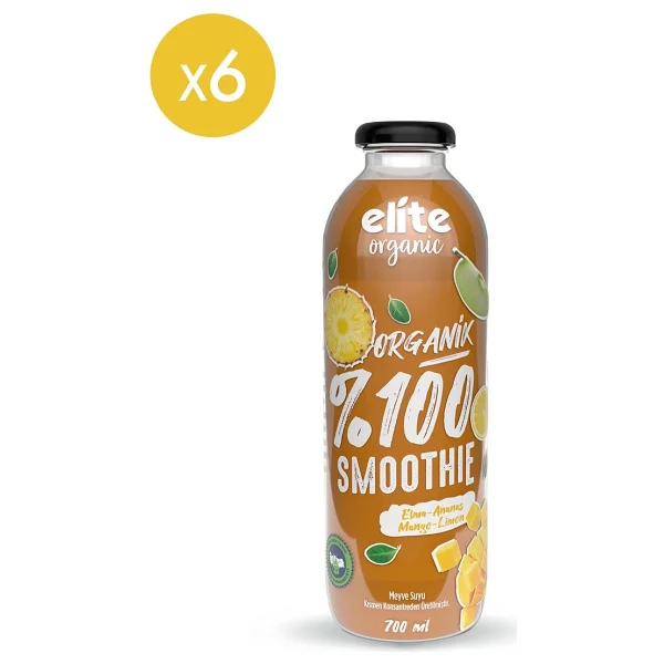 Elite Naturel 6'lı Organik %100 Smoothie Turuncu 700 ml - Görsel 2