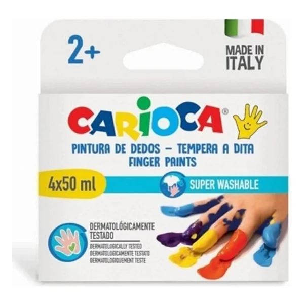 Carioca Bebek Süper Yıkanabilir Parmak Boyası 4 Renk x 50 gr - Görsel 2