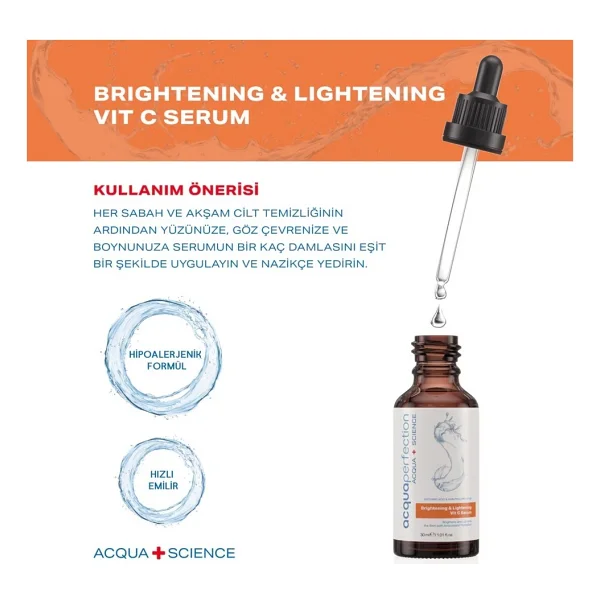 Acqua Perfection Aydınlatıcı ve Renk Tonu Eşitleyici 30 ml C Vitamini Serum - Görsel 3