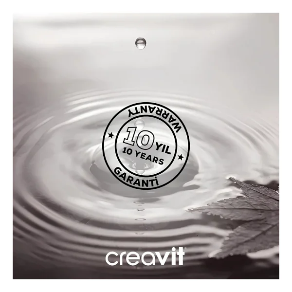 Creavit Elegant Kanalsız Asma Klozet Thermoplast Yavaş Kapak EG321, Terra Gömme Rezervuar Set - Beyaz - Görsel 8
