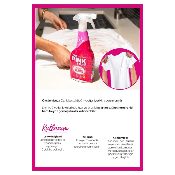The Pink Stuff Mucizevi Oxi 500 ml Sprey Leke Çıkarıcı - Görsel 3
