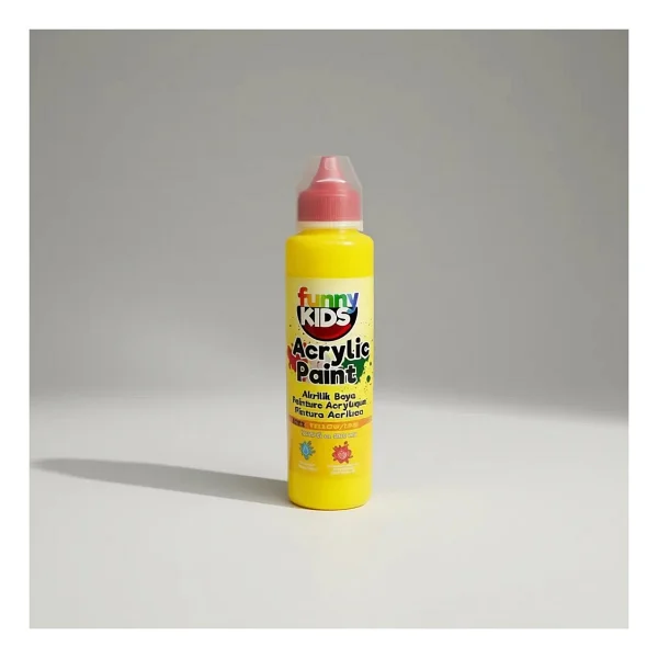Funny Kids 2702 Sarı Akrilik Boya 500 ml Su Bazlı Yüksek Kaliteli Pigmentler İçeren - Görsel 2