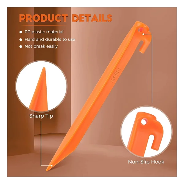 Evolite Arancio ABS Çadır Kazığı - 6 Adet - Görsel 8