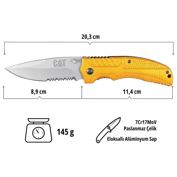 Cat DA980006 Kemer Askı Kancalı Çakı - Görsel 10