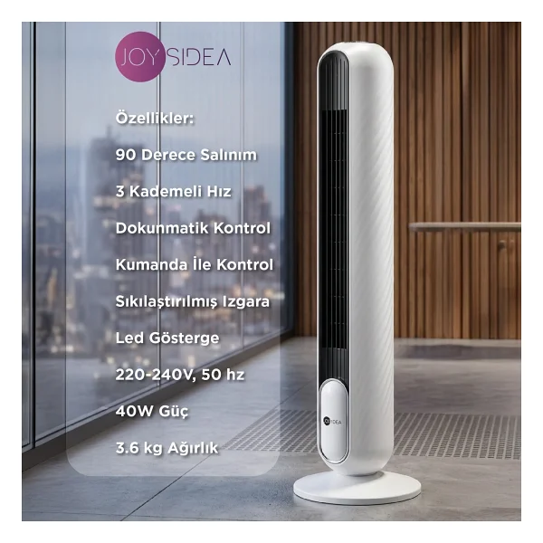 Joysidea FN-500 Uzaktan Kumandalı Kule Tipi Vantilatör - Görsel 4